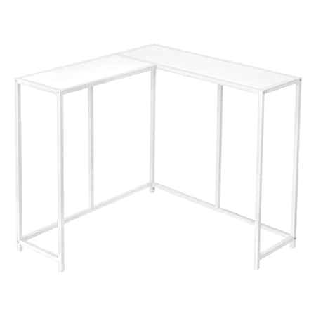 Monarch Specialties Accent Table, Console, Entryway, Narrow, Corner, Living Room, Bedroom, Metal, Laminate, White I 2160